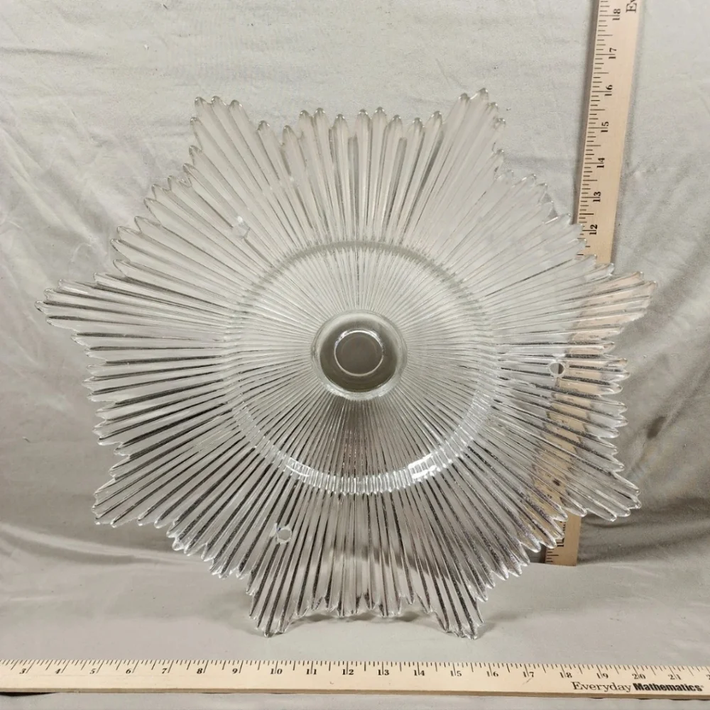 Antique Art Deco Ice Crystal Glass Static Ceiling Light Shade